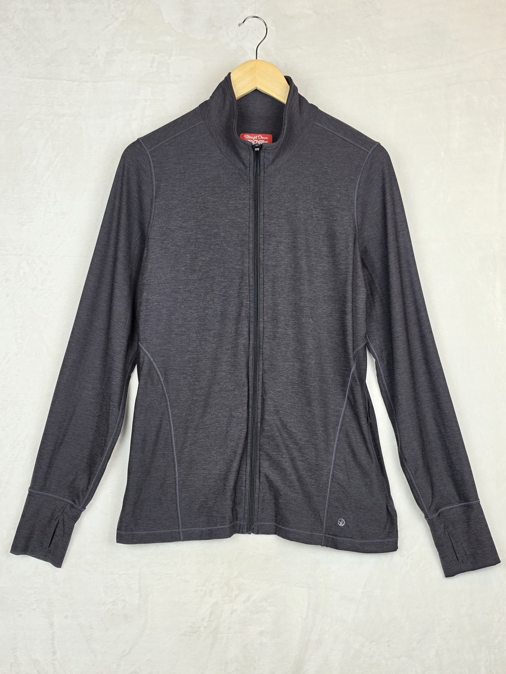 Straight Down Womens Large Full Zip Golf‎ Jacket Gray Stretch Performance